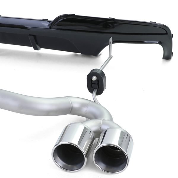 Sport gloss black rear diffuser with duplex tailpipe conversion for BMW 5 SERIES F10/F11 - Slika 4