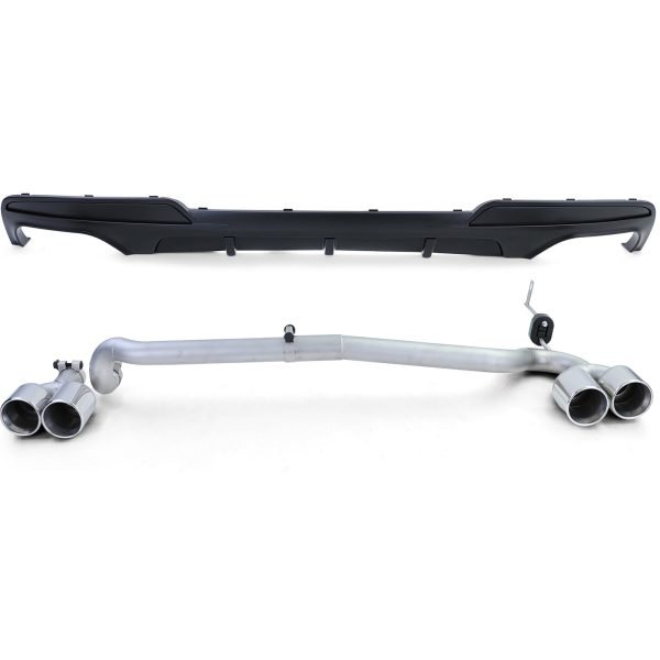 Sport matt black rear diffuser with duplex tailpipe conversion for BMW 5 SERIES F10/F11 - Slika 2