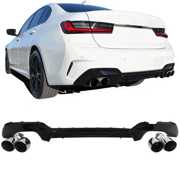 Double tailpipe rear diffuser set for BMW 3 SERIES G20/G21