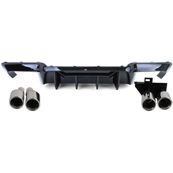 Performance rear diffuser with chrome tailpipes for BMW 5 SERIES F10/F11