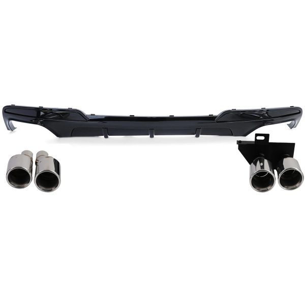 Sport rear diffuser with chrome tailpipes for BMW 5 SERIES F10/F11 - Slika 2