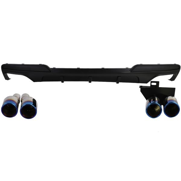 Performance black rear diffuser with titanium look doublex tailpipes for BMW 5 SERIES F10/F11 - Slika 2