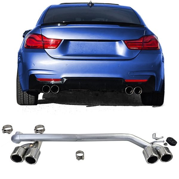 Double-sided 4 exit tailpipe conversion for BMW 4 SERIES F32/F33/F36