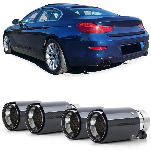 4xCarbon look black tailpipes for BMW 6 SERIES F12/F13