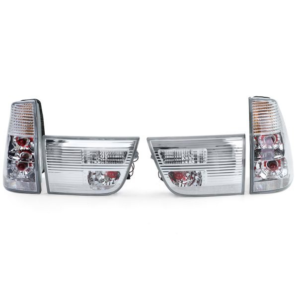 Clear glass silver chrome tail lights for BMW X5 E53 - Slika 6