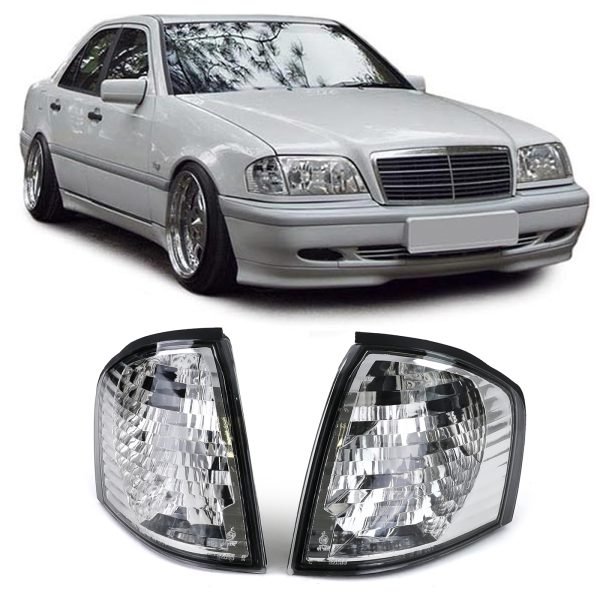 Clear glass chrome for MERCEDES C-CLASS W202