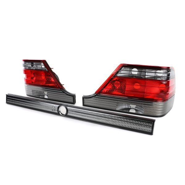 Clear glass tail lights with red and black lock strip for MERCEDES S-CLASS W140 - Slika 2