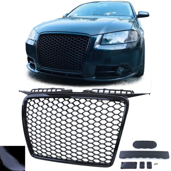 Sport gloss black honeycomb grille for AUDI A3 8P