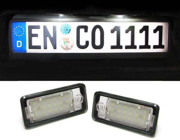 LED white 6000K license plate lights for AUDI A3 8P A4 B6 A6 4F Q7 TDL