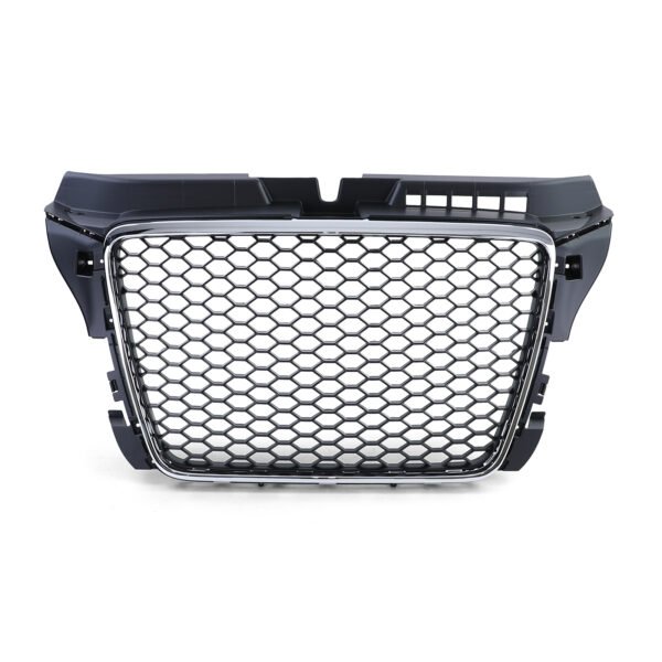 Sport matt black and chrome honeycomb front grille for AUDI A3 8P - Slika 4