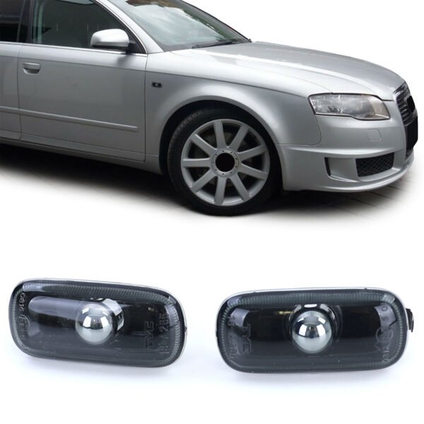 Clear glass black smoke side indicators for AUDI A3 8P A4 8E B7 A6 4F C6