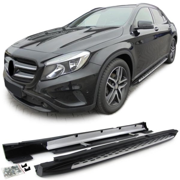 OE style aluminum running boards with side protection for MERCEDES GLA X156