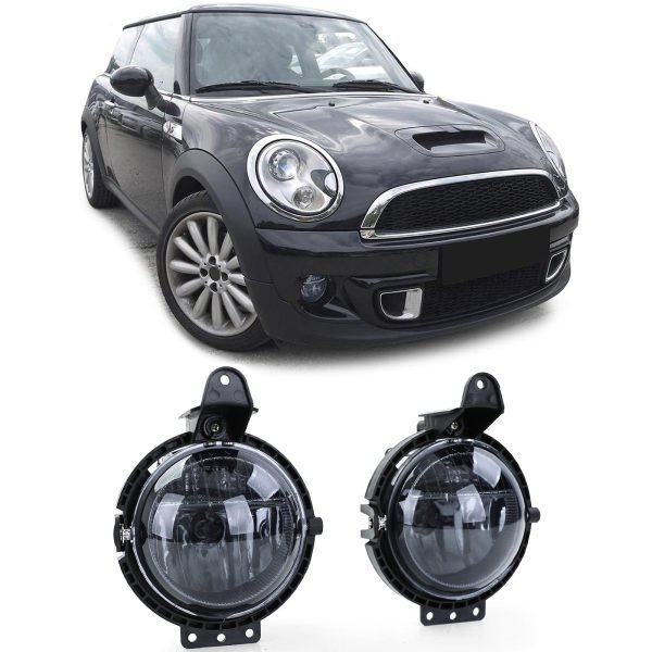 Clear glass black smoke fog lights for MINI R55/R56/R57/R58/R59