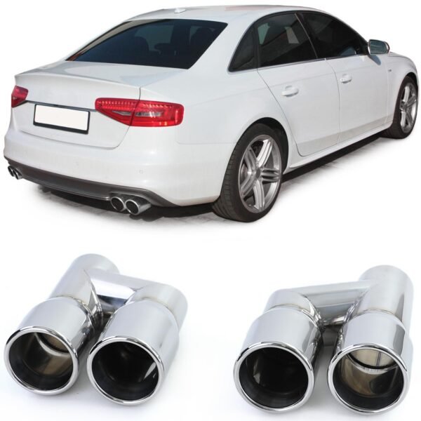 Sport stainless steel double pipe exhaust pipes for AUDI A4 B8