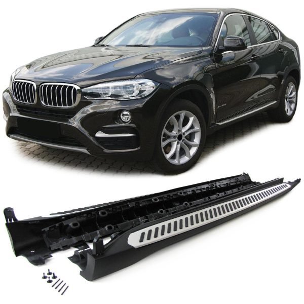 Aluminum running boards with side protection for BMW X6 F16