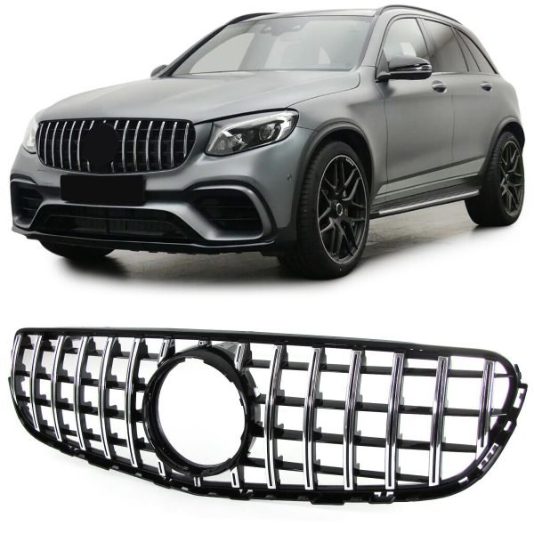Sport black and chrome front grille for MERCEDES GLC X253/C253