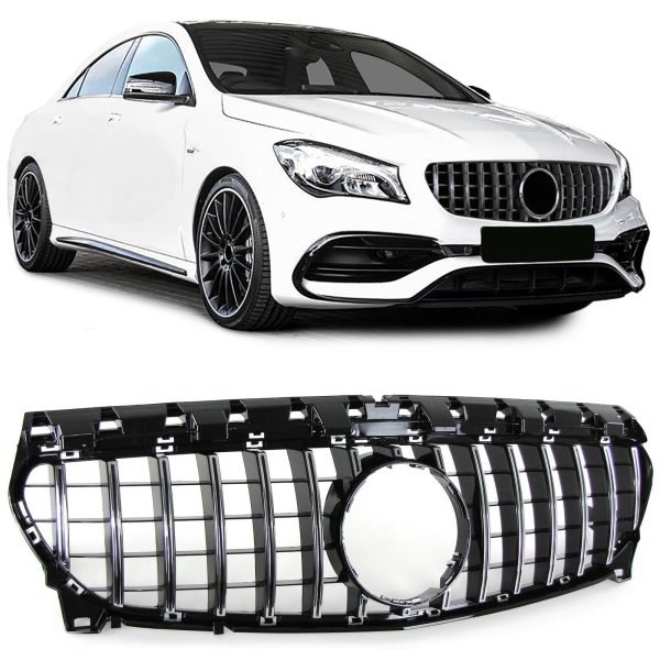 Sport black and chrome front grille for MERCEDES CLA C117