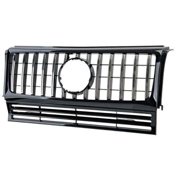 Sport gloss black and chrome front grille for MERCEDES G-CLASS W463 - Slika 2