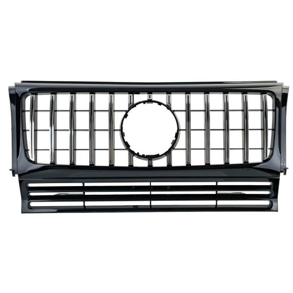 Sport gloss black and chrome front grille for MERCEDES G-CLASS W463 - Slika 3