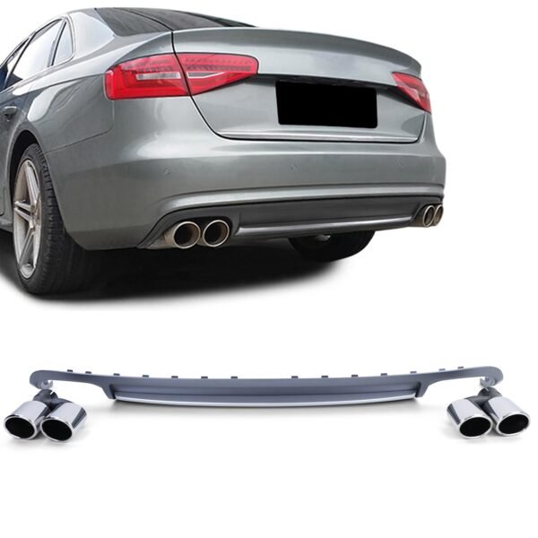 Sport rear diffuser insert with tailpipe set for AUDI A4 B8