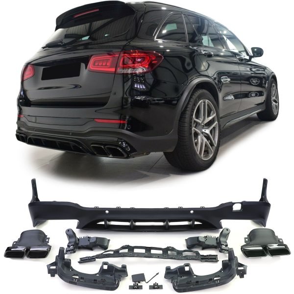 Sport rear diffuser with black tailpipes for MERCEDES GLC X253
