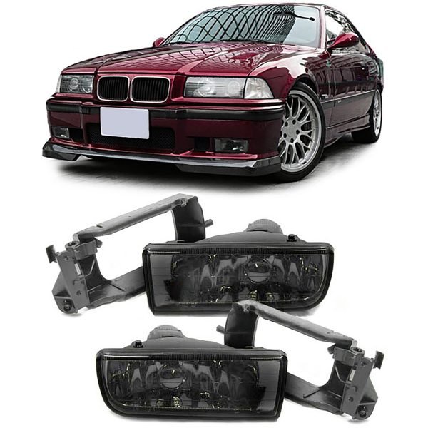 Clear glass black smoke fog lights for BMW 3 SERIES E36