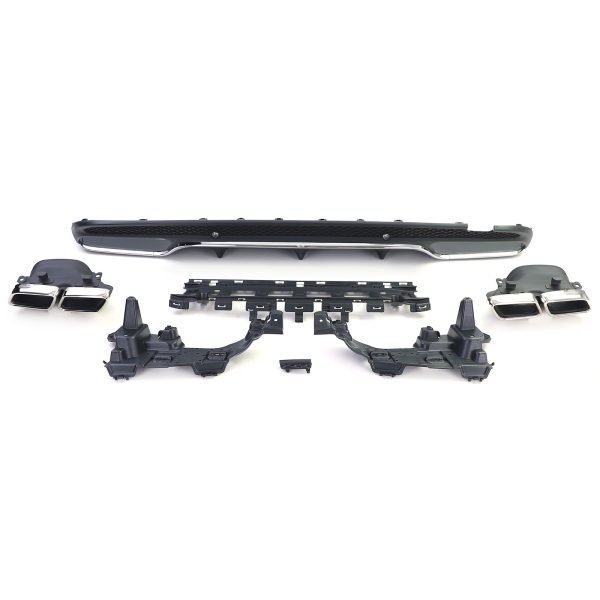 Sport rear diffuser with chrome tailpipes for MERCEDES C-CLASS W205/S205 - Slika 2