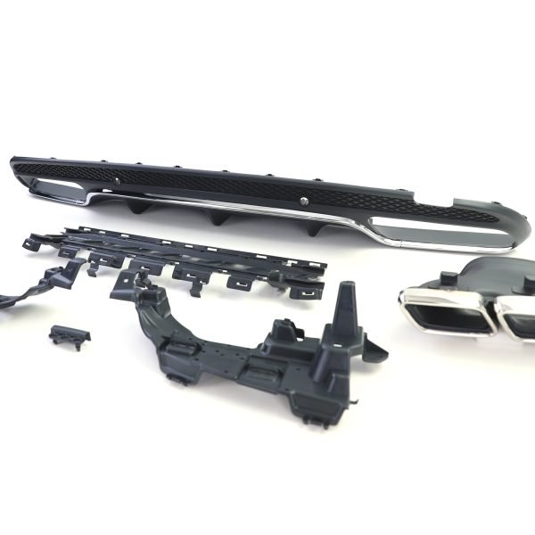 Sport rear diffuser with chrome tailpipes for MERCEDES C-CLASS W205/S205 - Slika 8