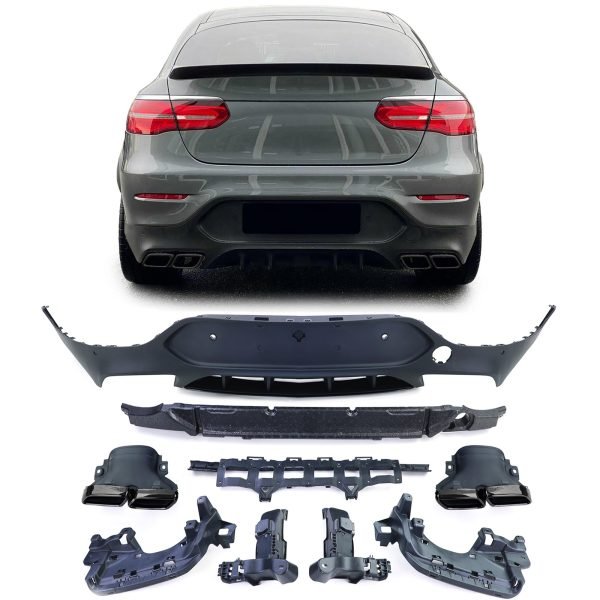 Sport rear diffuser with black tailpipes for MERCEDES GLC C253