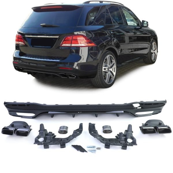 Sport rear diffuser with black tailpipes for MERCEDES GLE W166