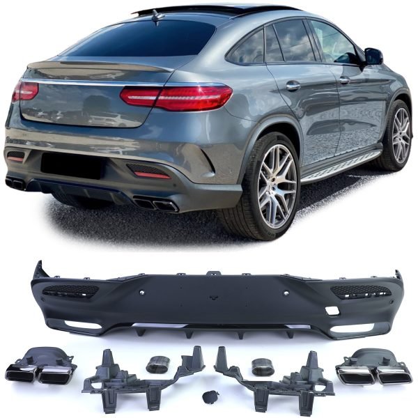 Sport rear diffuser with black tailpipes for MERCEDES GLE C292