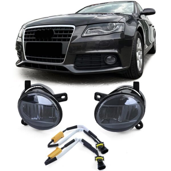 LED clear glass black smoke fog light set for AUDI A4 8K A6 4F Q5 SEAT EXEO