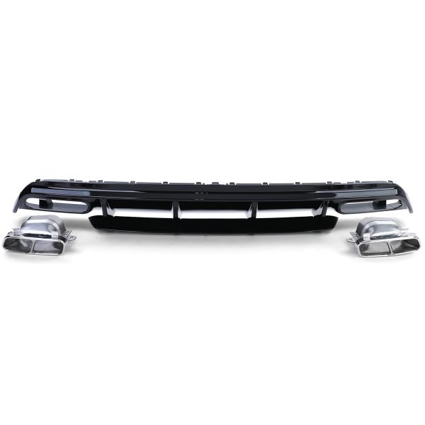 Sport rear diffuser with chrome tailpipes for MERCEDES A-CLASS W176 - Slika 2