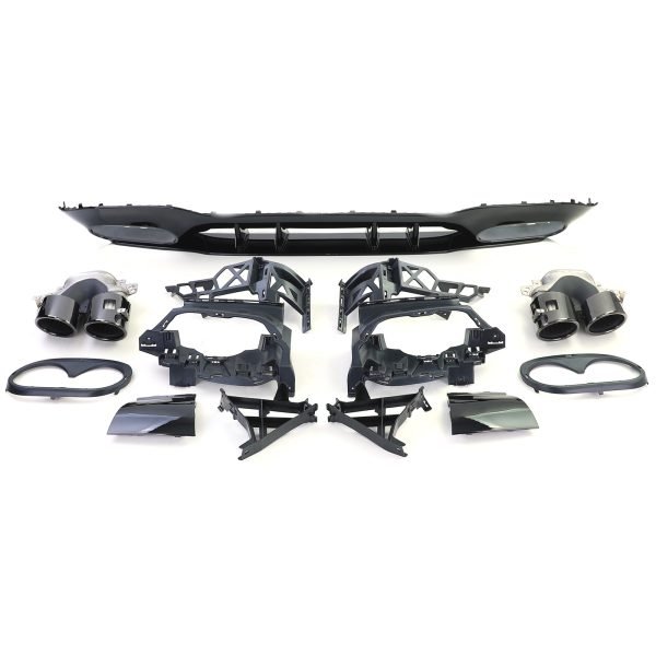 Sport rear diffuser with black tailpipes for MERCEDES A-CLASS W177 - Slika 2