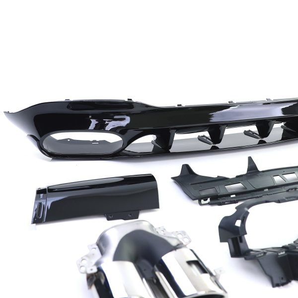 Sport gloss black rear diffuser with chrome tailpipes for MERCEDES CLA C118/X118 - Slika 5