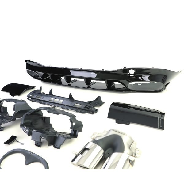 Sport gloss black rear diffuser with chrome tailpipes for MERCEDES CLA C118/X118 - Slika 6
