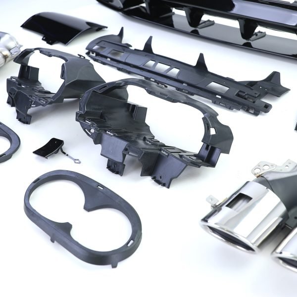 Sport gloss black rear diffuser with chrome tailpipes for MERCEDES CLA C118/X118 - Slika 8