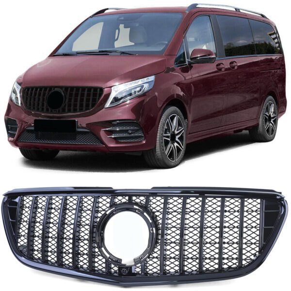 Sport gloss black front grille for MERCEDES V-CLASS and VITO W447 W448