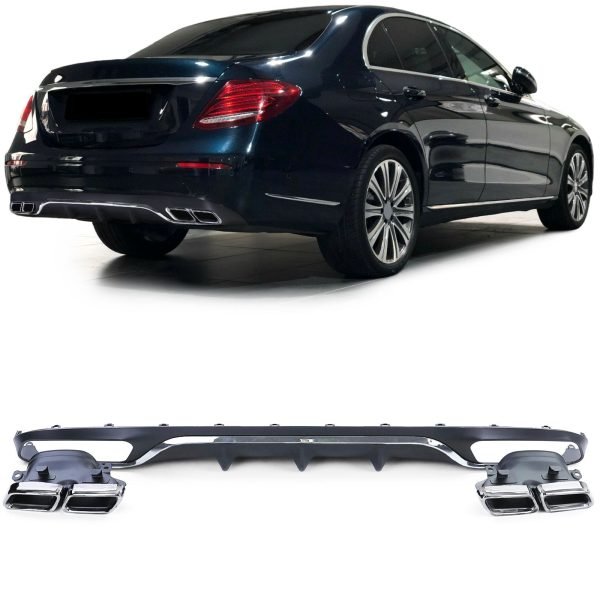 Sport rear diffuser with chrome tailpipes for MERCEDES E-CLASS W213