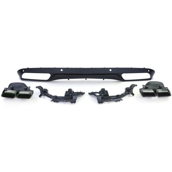 Sport rear diffuser with black tailpipes for MERCEDES C-CLASS W205 - Slika 2