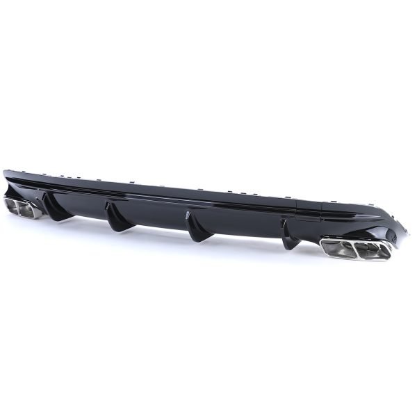 Sport gloss black rear diffuser with chrome tailpipes for MERCEDES CLA C117 - Slika 3