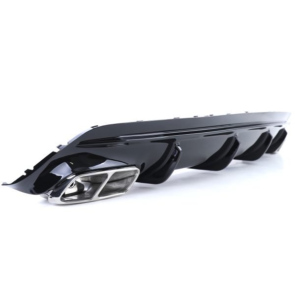 Sport gloss black rear diffuser with chrome tailpipes for MERCEDES CLA C117 - Slika 4