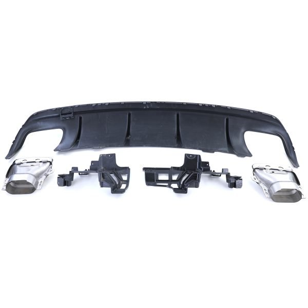 Sport gloss black rear diffuser with chrome tailpipes for MERCEDES CLA C117 - Slika 7