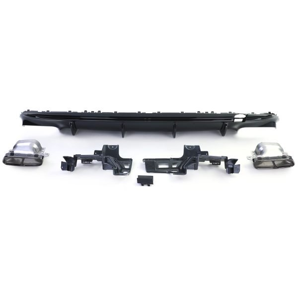Sport rear diffuser with gloss blakc tailpipes for MERCEDES CLA C117 - Slika 7