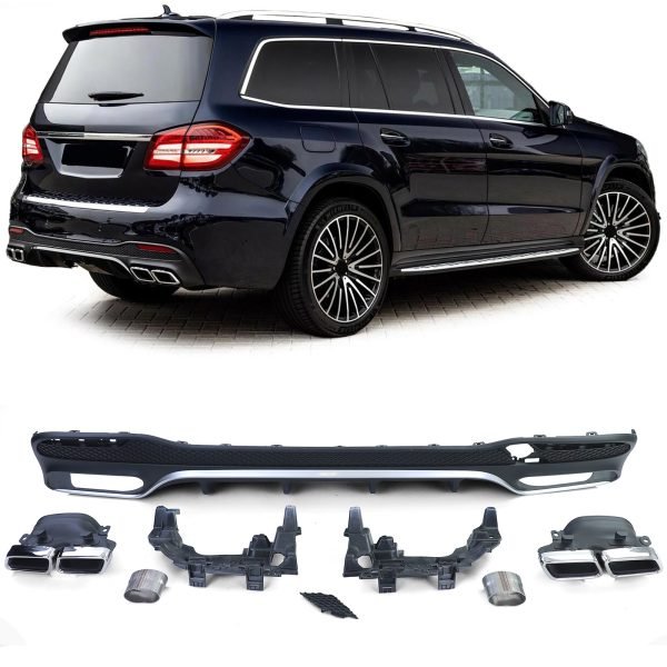 Sport rear diffuser with chrome tailpipes for MERCEDES GLS X166