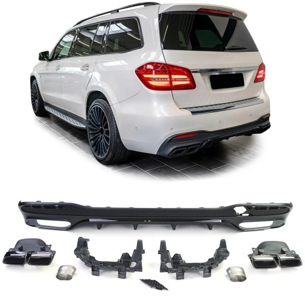 Sport rear diffuser with black tailpipes for MERCEDES GLS X166
