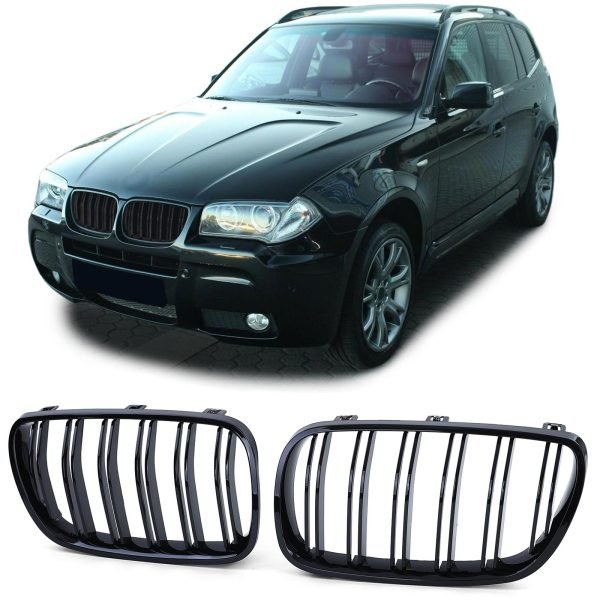 Performance gloss black grilles for BMW X3 E83