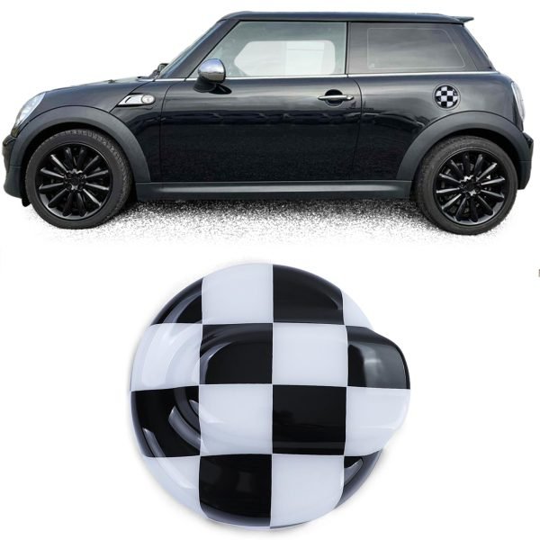 Black and white fuel filler cap for MINI R56 R57 R58 R59 R60