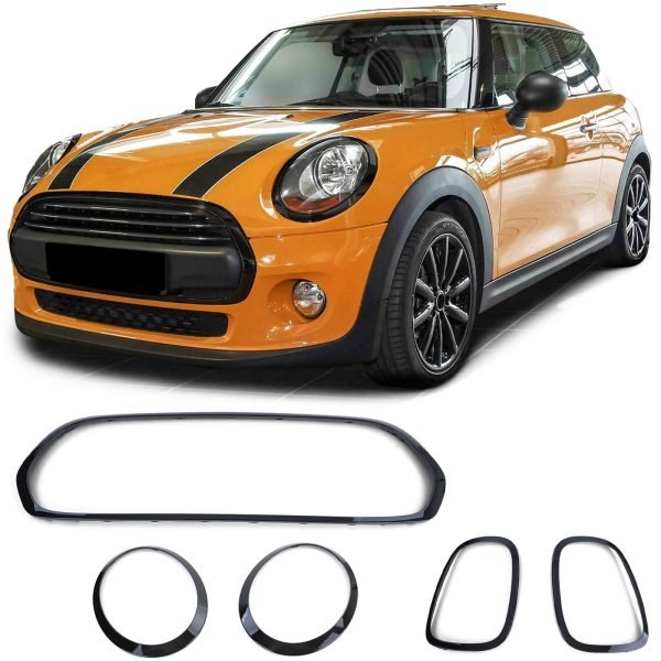 Headlight and tail light frame in gloss black for MINI F55/F56/F57