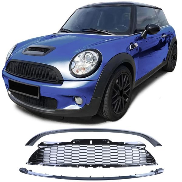 Gloss black radiator grille set for MINI One Cooper R56 R57 R58 R59